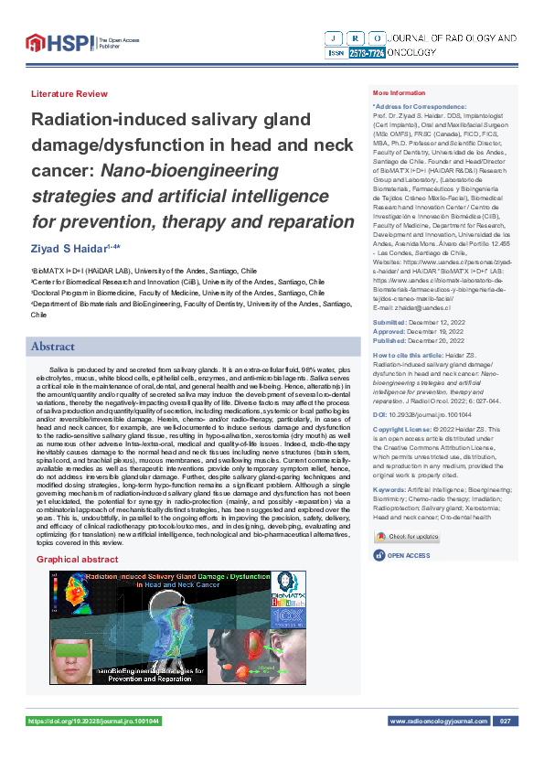 (PDF) Radiation-induced salivary gland damage/dysfunction in head and ...