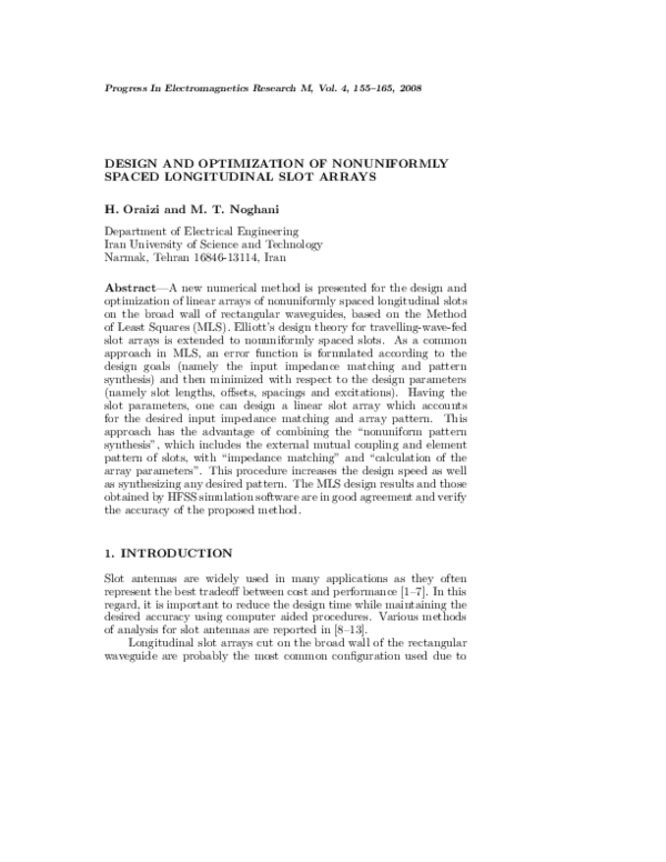 (PDF) Design and Optimization of Nonuniformly Spaced Longitudinal Slot ...