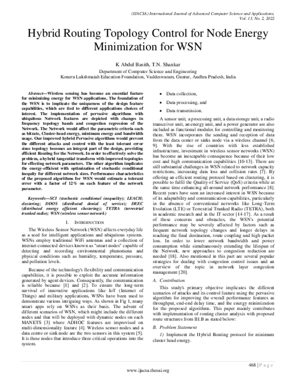 (PDF) Hybrid Routing Topology Control for Node Energy Minimization For WSN