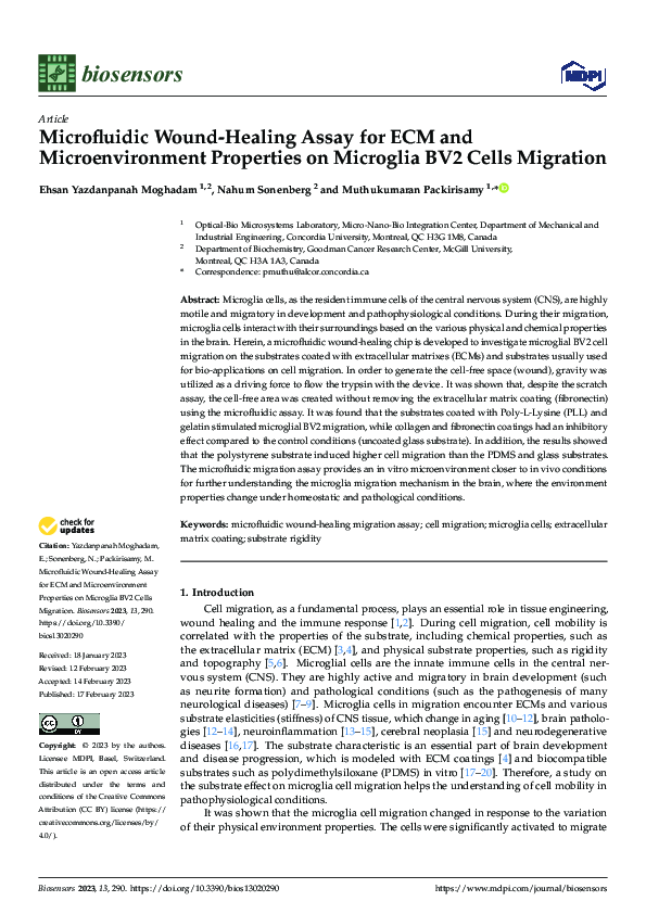 (PDF) Microfluidic Wound-Healing Assay for ECM and Microenvironment ...