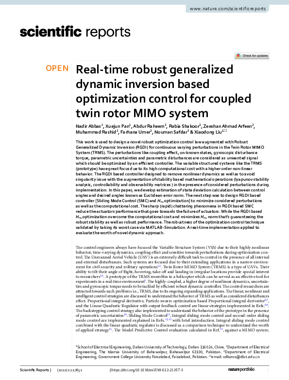 (PDF) Real-time robust generalized dynamic inversion based optimization ...