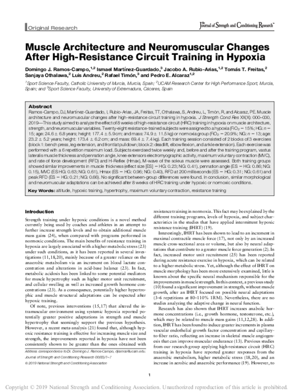 (PDF) Muscle Architecture and Neuromuscular Changes After High ...