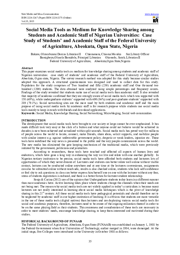 (PDF) Social Media Tools as Medium for Knowledge Sharing among Students ...