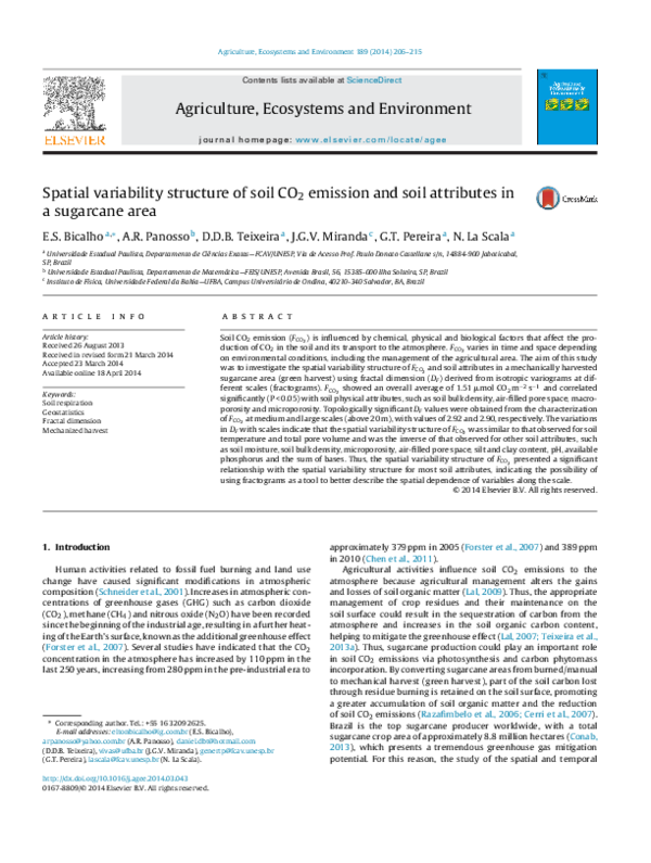 (PDF) Spatial variability structure of soil CO2 emission and soil ...