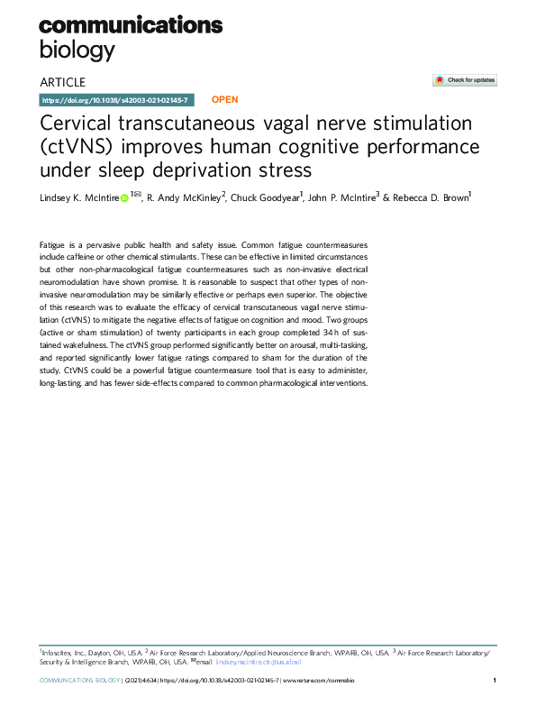 (PDF) Cervical transcutaneous vagal nerve stimulation (ctVNS) improves ...