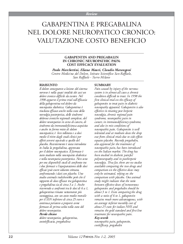 (PDF) Gabapentin and Pregabalin in chronic neuropathic pain: cost ...