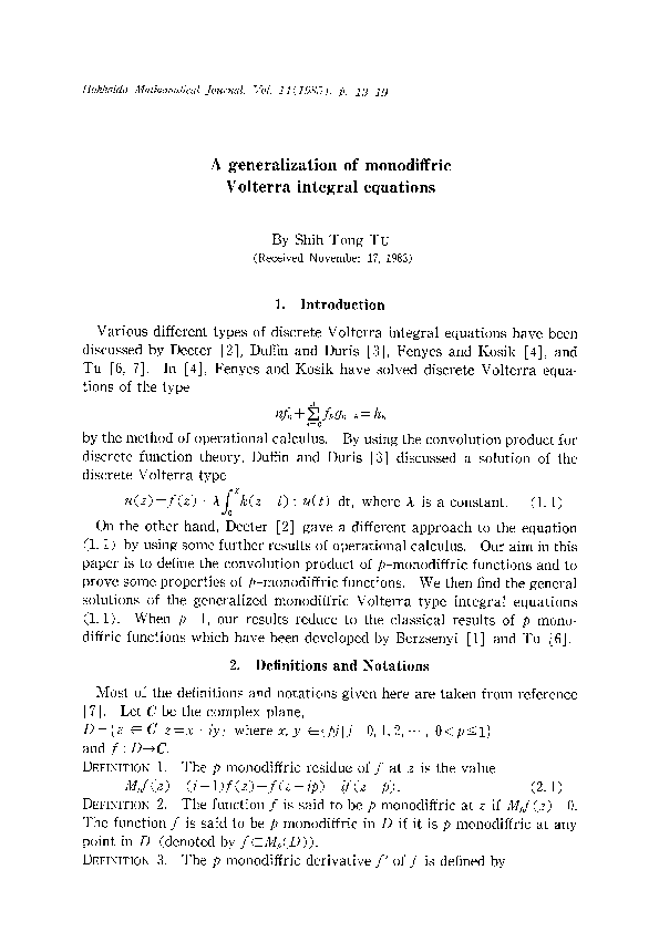 (PDF) A generalization of monodiffric Volterra integral equations