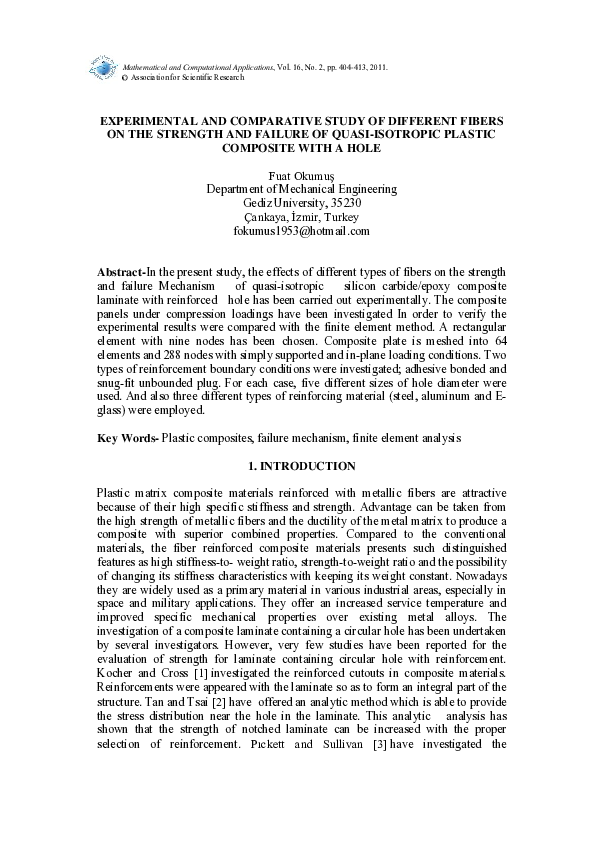 (PDF) Experimental and Comparative Study of Different Fibers on the ...