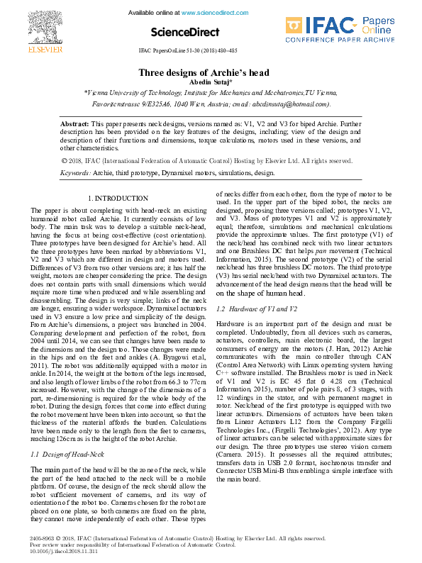 (PDF) Three designs of Archie’s head