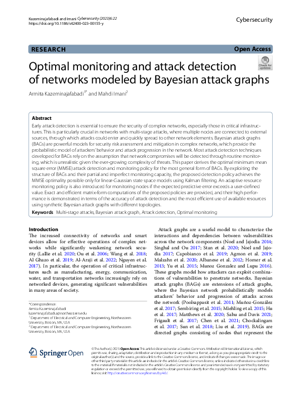 (PDF) Optimal monitoring and attack detection of networks modeled by ...