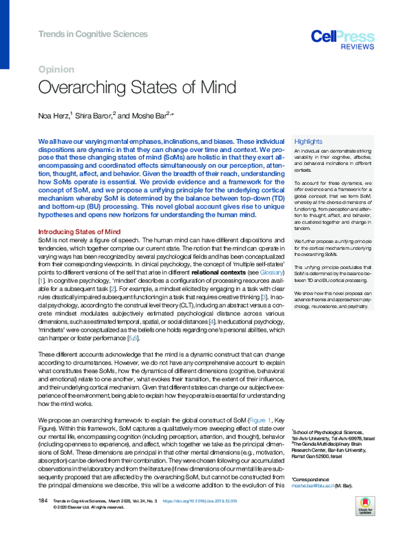 (PDF) Overarching States of Mind