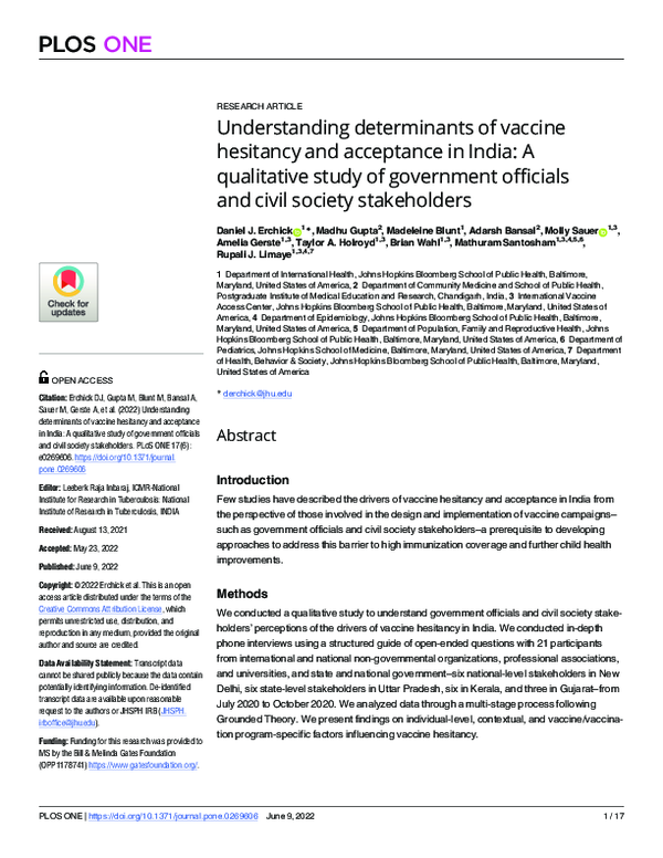 (PDF) Understanding determinants of vaccine hesitancy and acceptance in ...