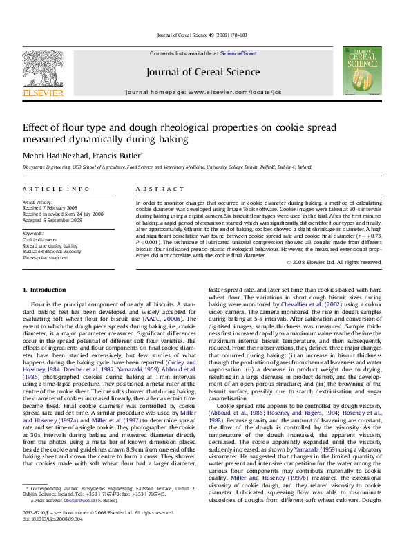 (PDF) Effect of flour type and dough rheological properties on cookie ...