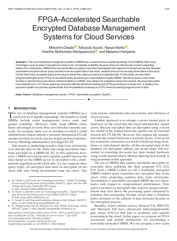 (PDF) FPGA-Accelerated Searchable Encrypted Database Management Systems ...
