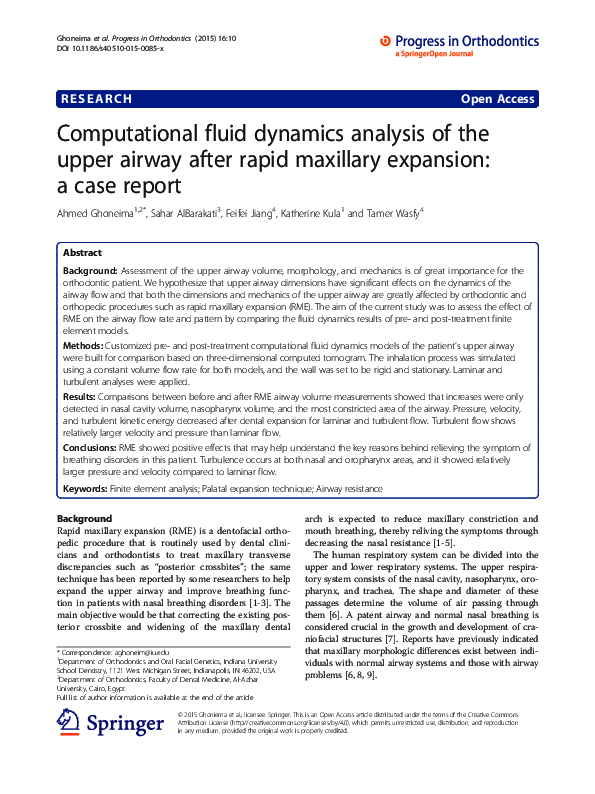 (PDF) Computational fluid dynamics analysis of the upper airway after ...