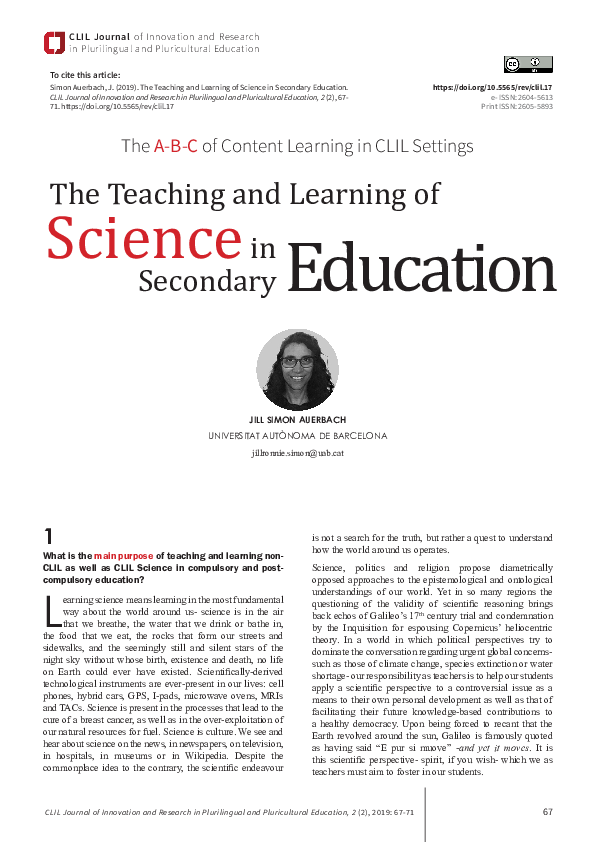 (PDF) The Teaching and Learning of Science in Secondary Education