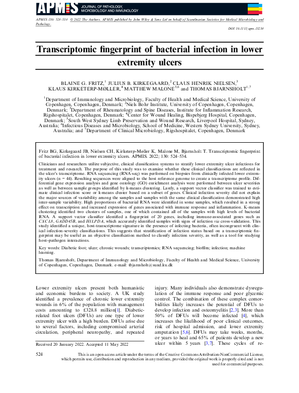 (PDF) Transcriptomic fingerprint of bacterial infection in lower ...