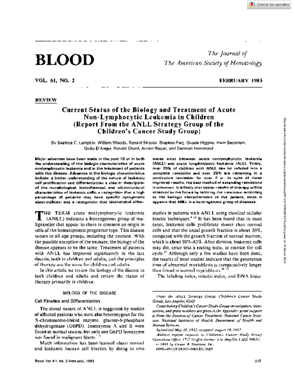 (PDF) Current status of the biology and treatment of acute non ...