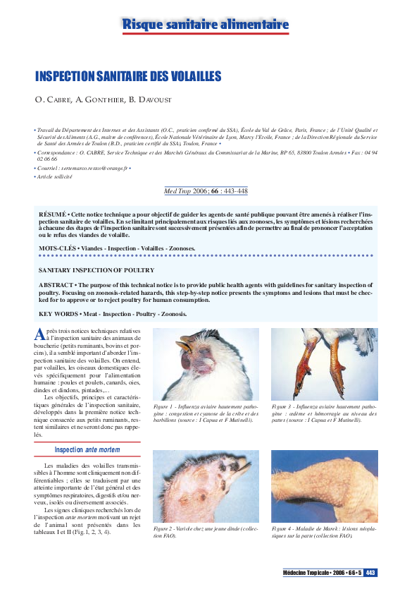 (PDF) [Sanitary inspection of poultry]