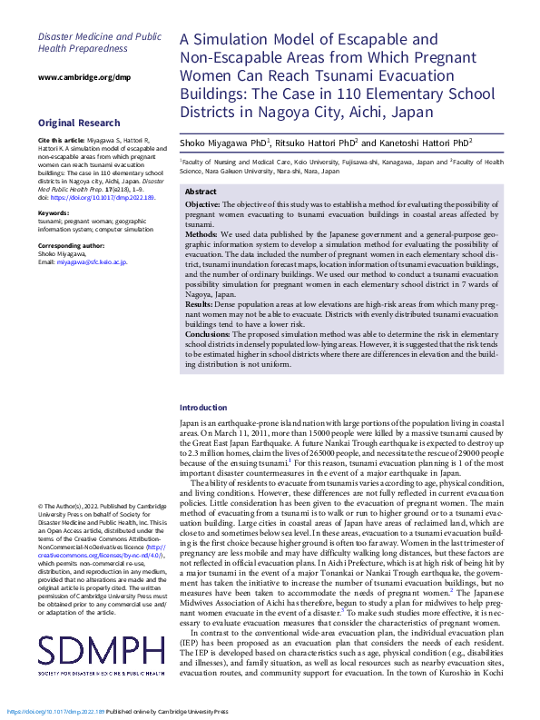 (PDF) A Simulation Model of Escapable and Non-Escapable Areas from ...