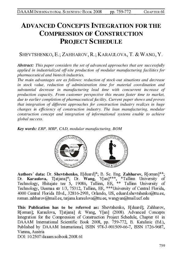 (PDF) Advanced Concepts Integration for the Compression of Construction ...