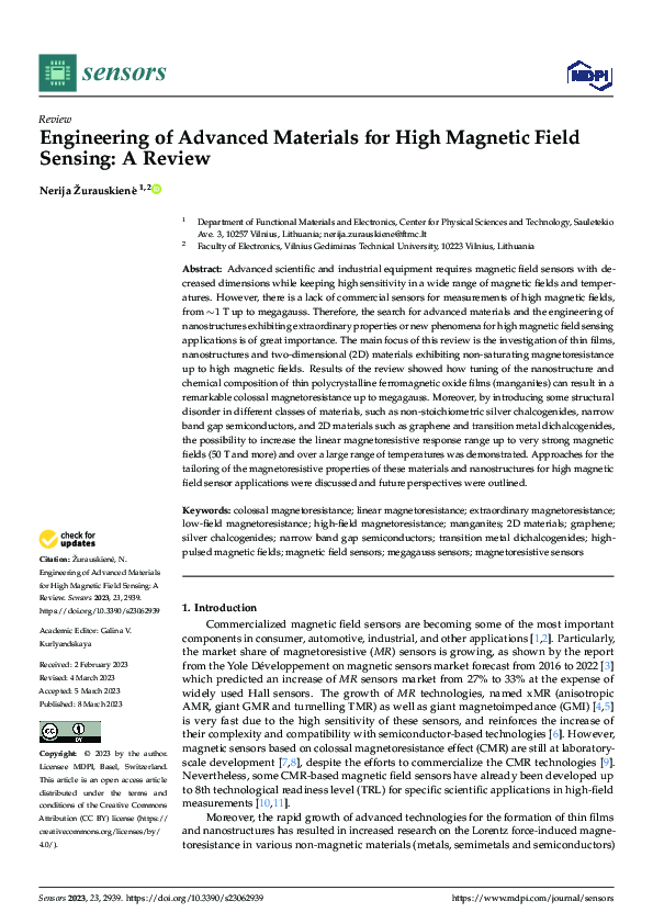 (PDF) Engineering of Advanced Materials for High Magnetic Field Sensing ...
