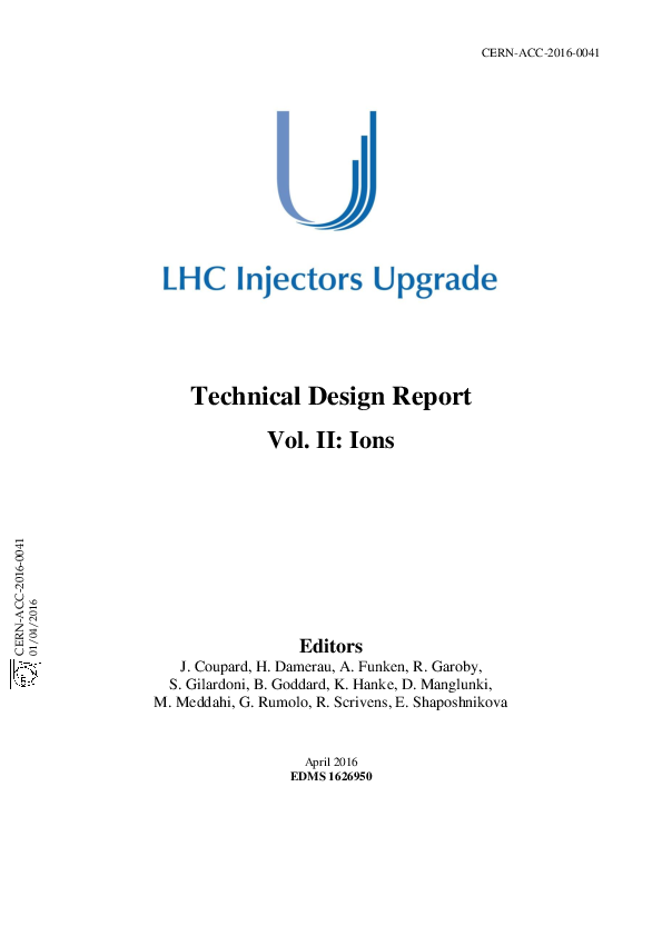 (PDF) Technical Design Report Vol. II: Ions