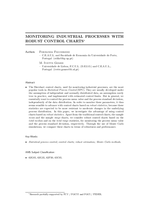 (PDF) Improved Monitoring of Industrial Processes With Robust Control ...