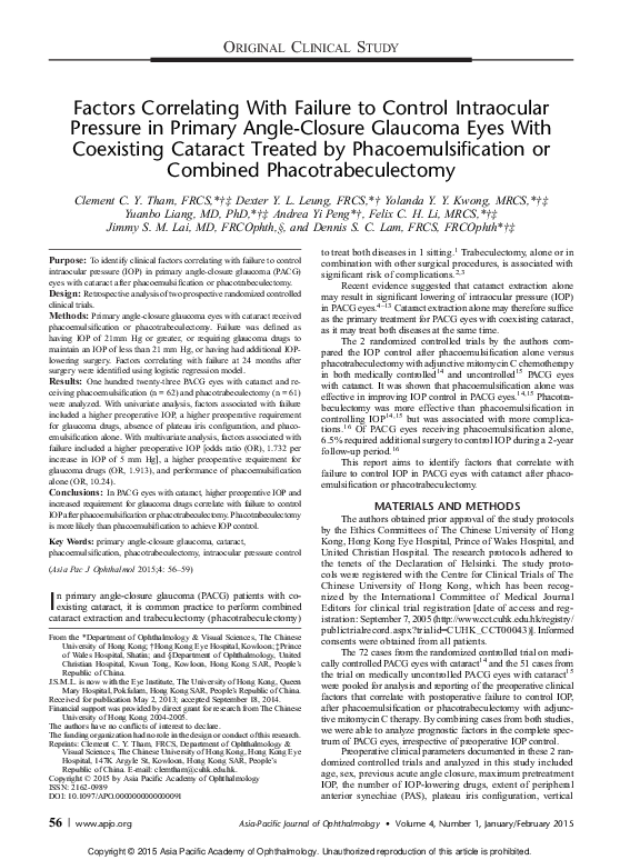 (PDF) Factors Correlating With Failure to Control Intraocular Pressure ...