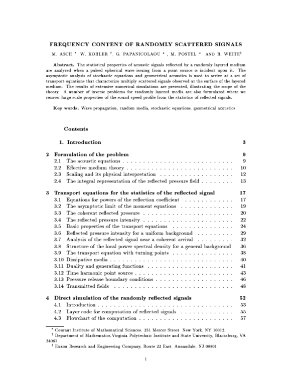 (PDF) Frequency Content of Randomly Scattered Signals