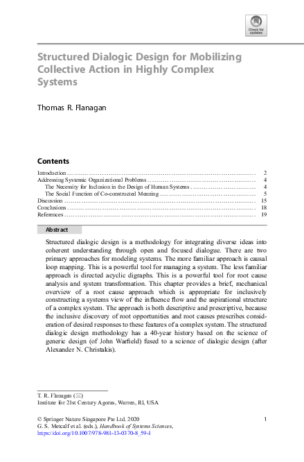 (PDF) Structured Dialogic Design for Mobilizing Collective Action in ...
