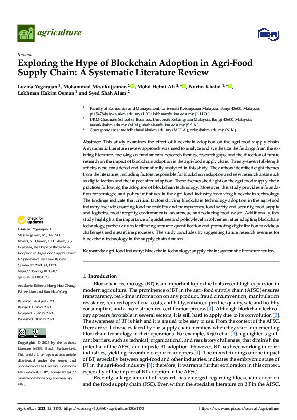 (PDF) Exploring the Hype of Blockchain Adoption in Agri-Food Supply ...