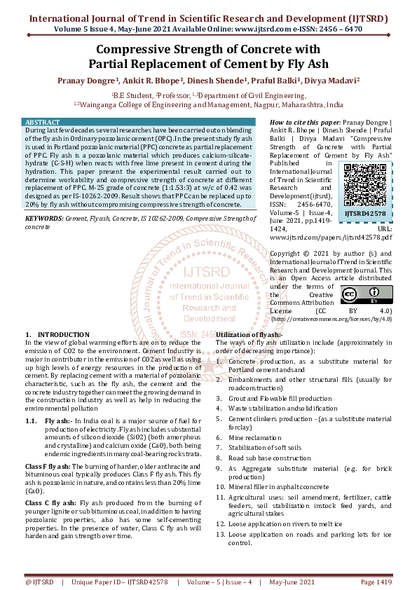(PDF) Compressive Strength of Concrete with Partial Replacement of ...