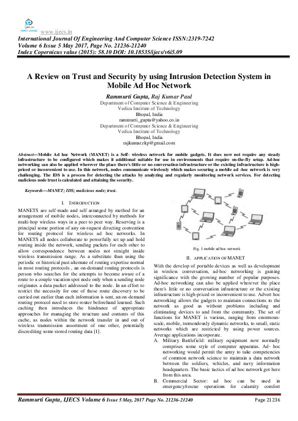 (PDF) A Review on Trust and Security by using Intrusion Detection ...