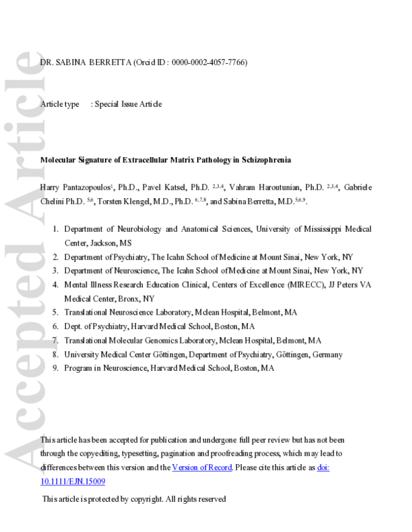 (PDF) Molecular signature of extracellular matrix pathology in ...