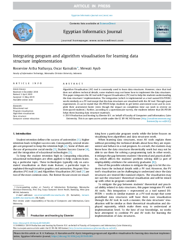 (PDF) Integrating program and algorithm visualisation for learning data ...