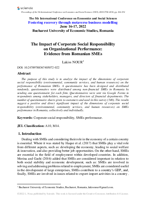 (PDF) The Impact of Corporate Social Responsibility on Organizational ...