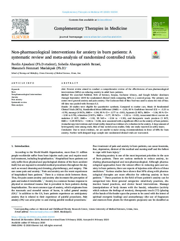 (PDF) Non-Pharmacological interventions for the anxiety in patients ...