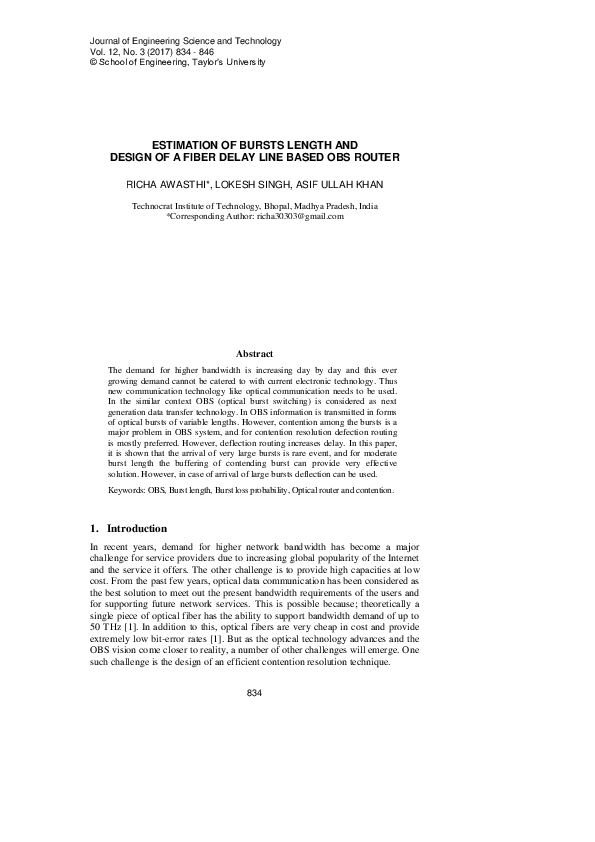 (PDF) Estimation of Bursts Length and Design of a Fiber Delay Line ...