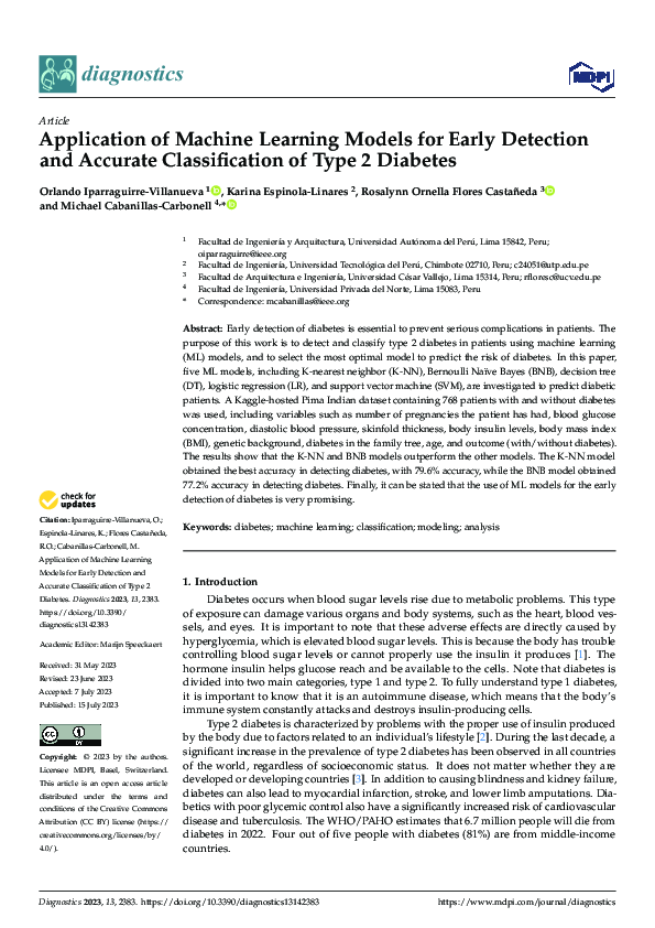 (PDF) Application of Machine Learning Models for Early Detection and ...