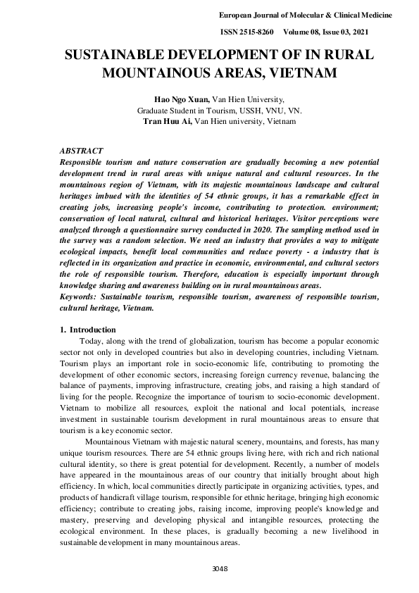 (PDF) Sustainable Development of in Rural Mountainous Areas, Vietnam