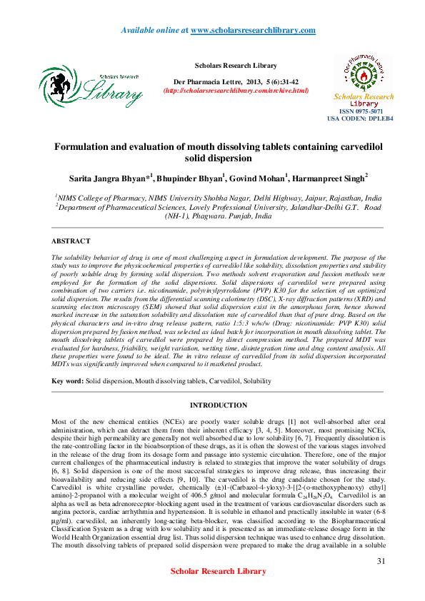 (PDF) Formulation and evaluation of mouth dissolving tablets containing ...