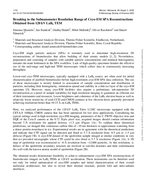 (PDF) Breaking to the Subnanometer Resolution Range of Cryo-EM SPA ...