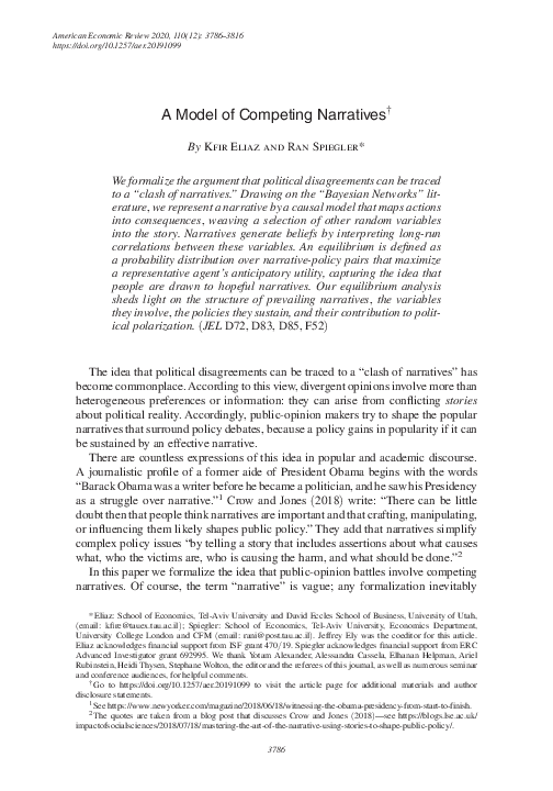 (PDF) A Model of Competing Narratives