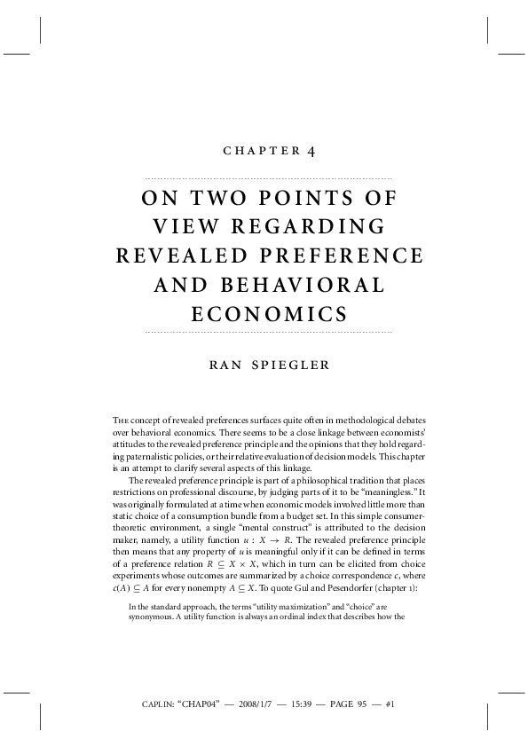 (PDF) On two points of view regarding revealed preferences and ...