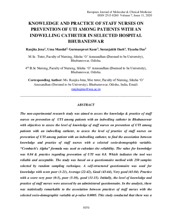(PDF) Knowledge and Practice of Staff Nurses on Prevention of Pressure ...
