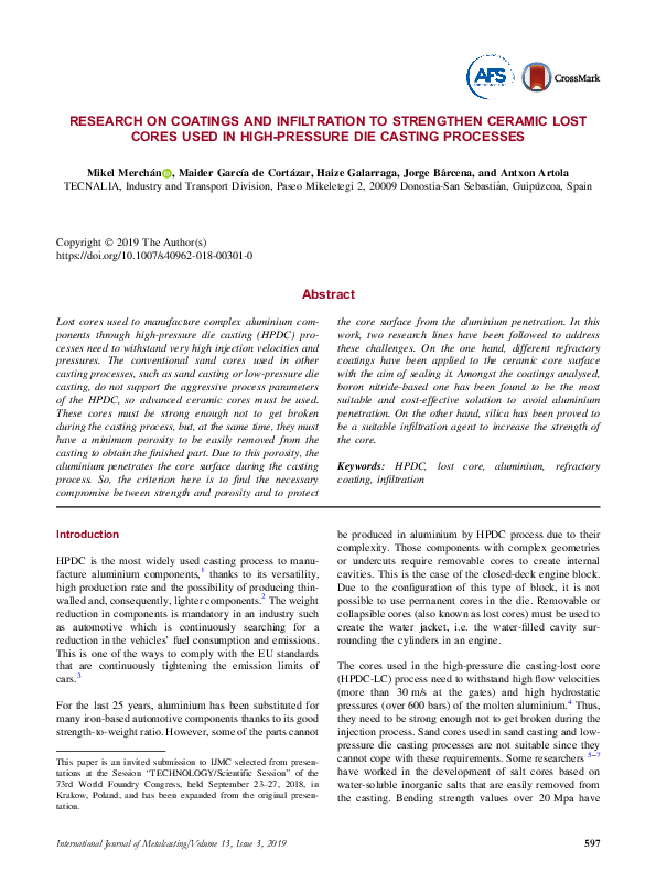(PDF) Research on Coatings and Infiltration to Strengthen Ceramic Lost ...