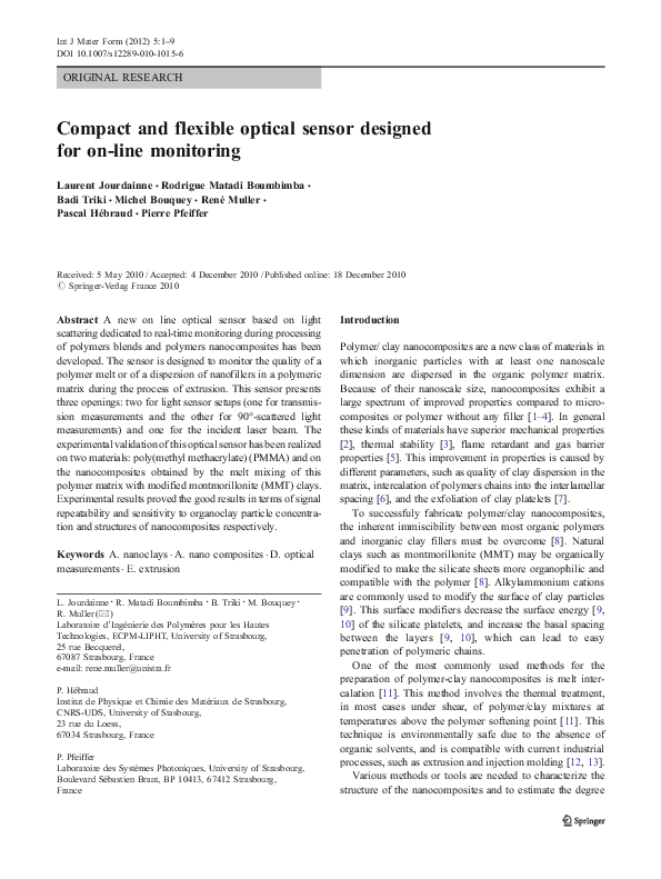 (PDF) Compact and flexible optical sensor designed for on-line monitoring