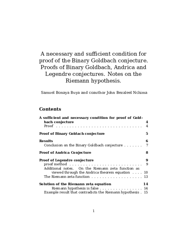 (PDF) A necessary and sufficient condition for proof of the Binary ...