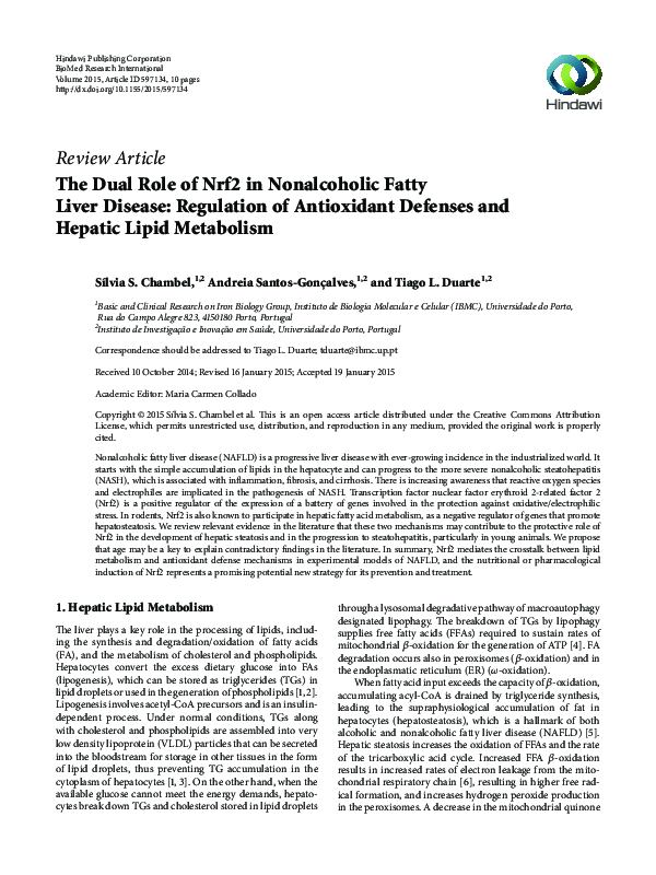 (PDF) The Dual Role of Nrf2 in Nonalcoholic Fatty Liver Disease ...